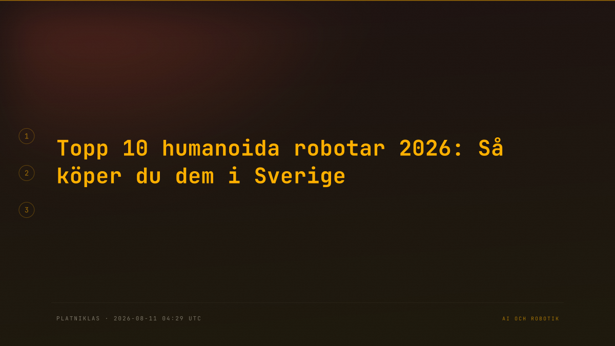 Topp 10 humanoida robotar 2026: Så köper du dem i Sverige