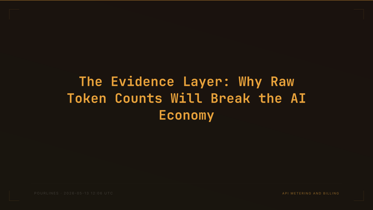 The Evidence Layer: Why Raw Token Counts Will Break the AI Economy