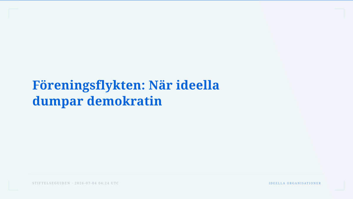 Föreningsflykten: När ideella dumpar demokratin