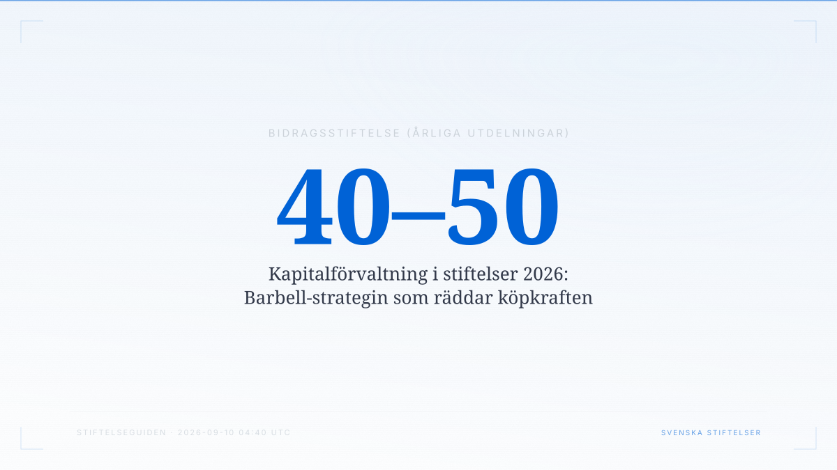Kapitalförvaltning i stiftelser 2026: Barbell-strategin som räddar köpkraften