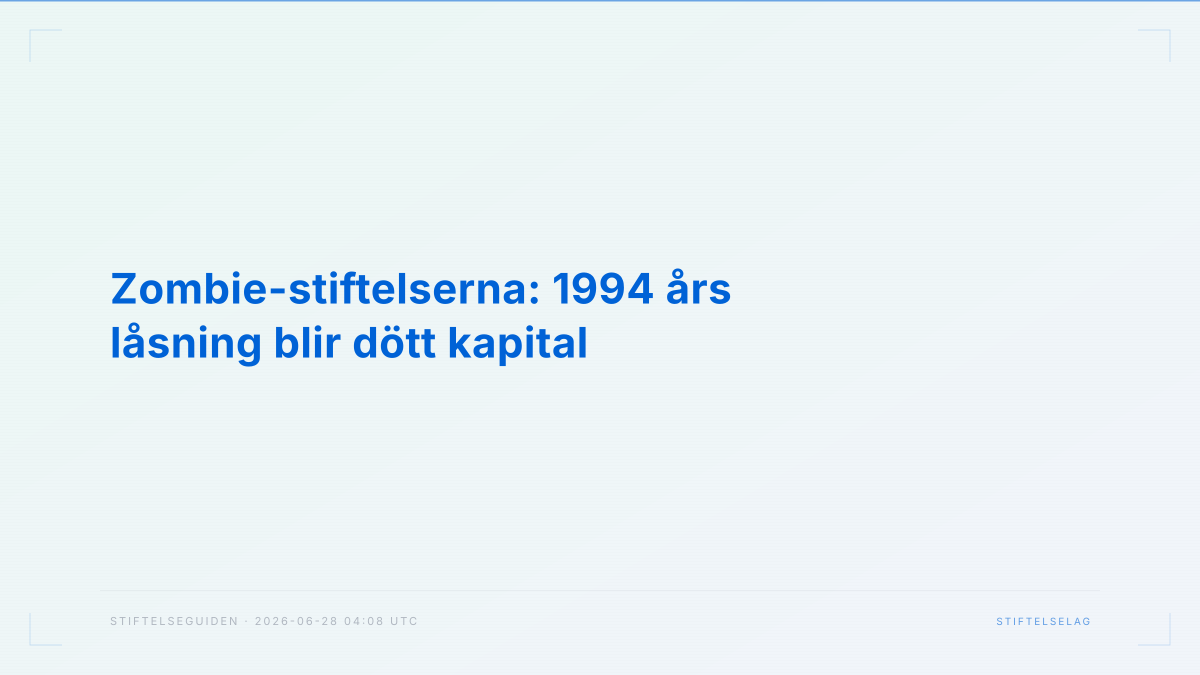 Zombie-stiftelserna: 1994 års låsning blir dött kapital