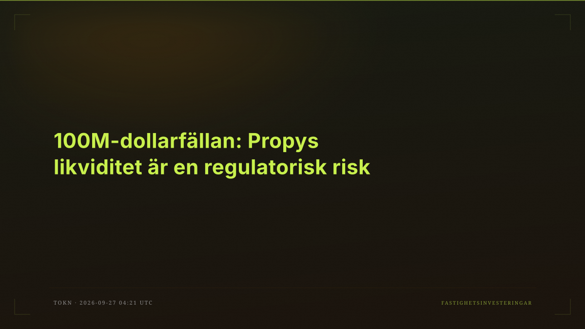 100M-dollarfällan: Propys likviditet är en regulatorisk risk