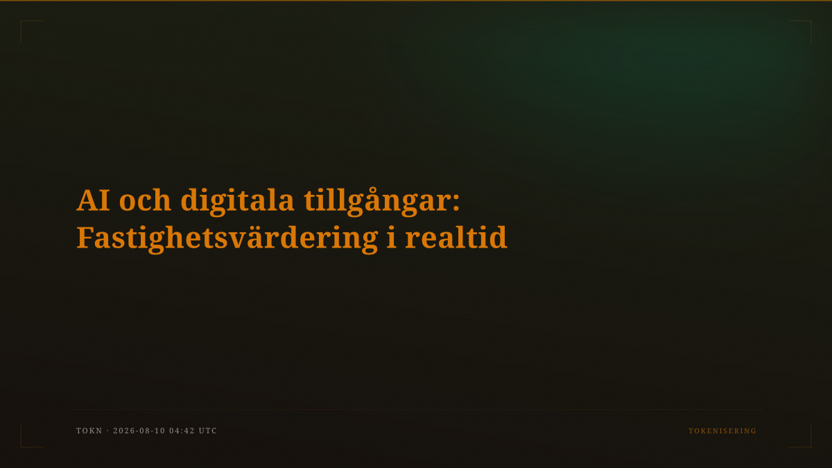 AI och digitala tillgångar: Fastighetsvärdering i realtid
