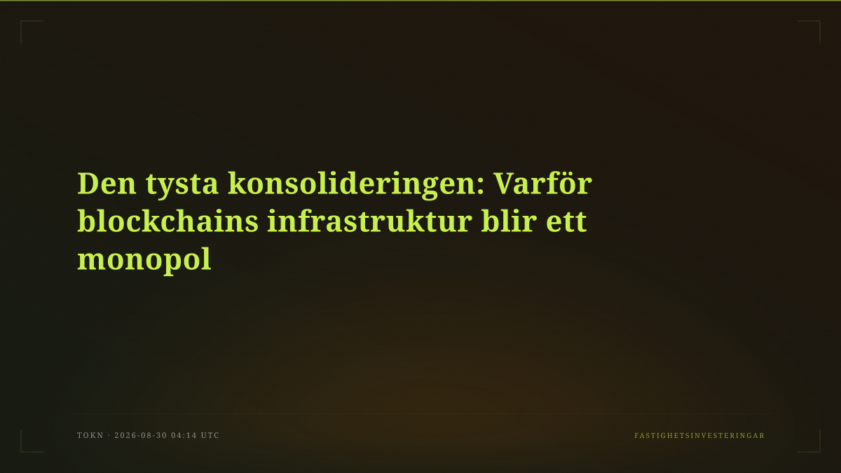 Den tysta konsolideringen: Varför blockchains infrastruktur blir ett monopol