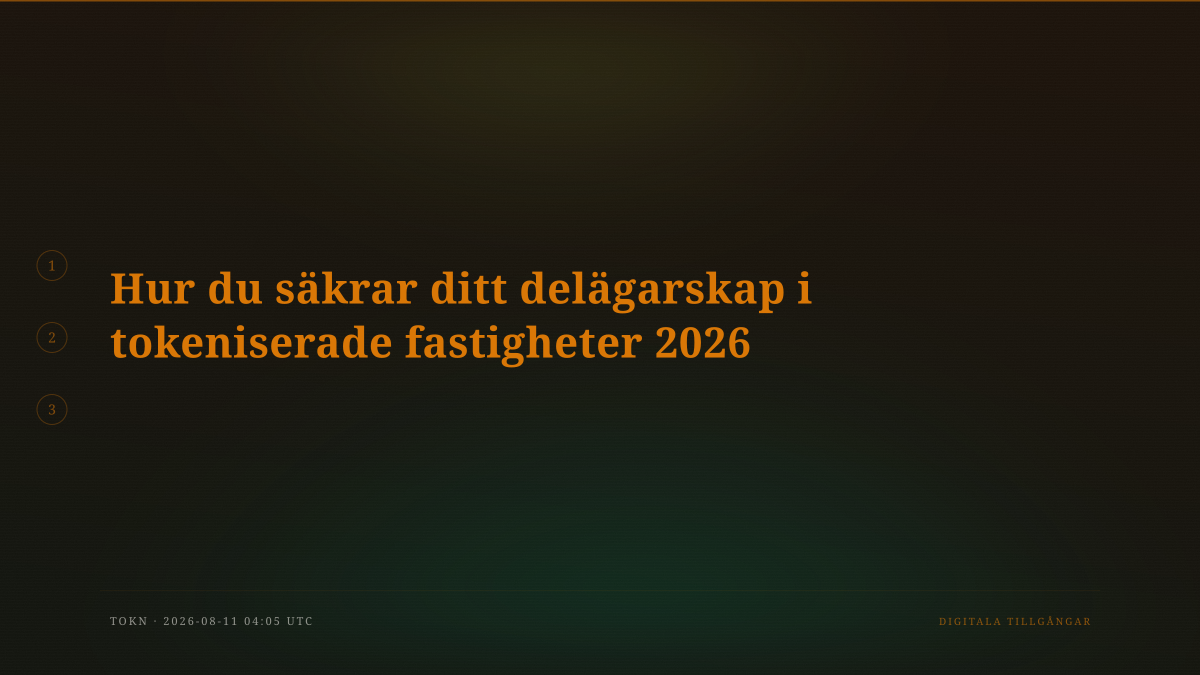 Hur du säkrar ditt delägarskap i tokeniserade fastigheter 2026