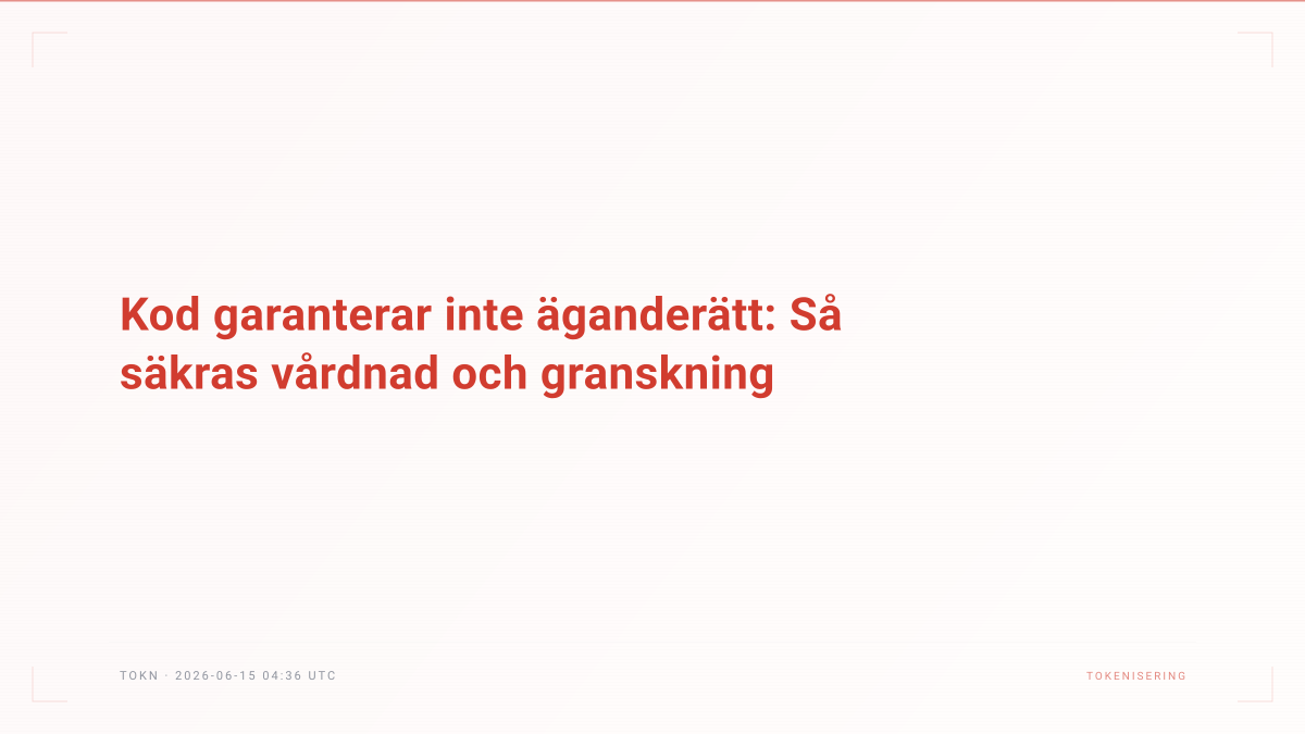Kod garanterar inte äganderätt: Så säkras vårdnad och granskning