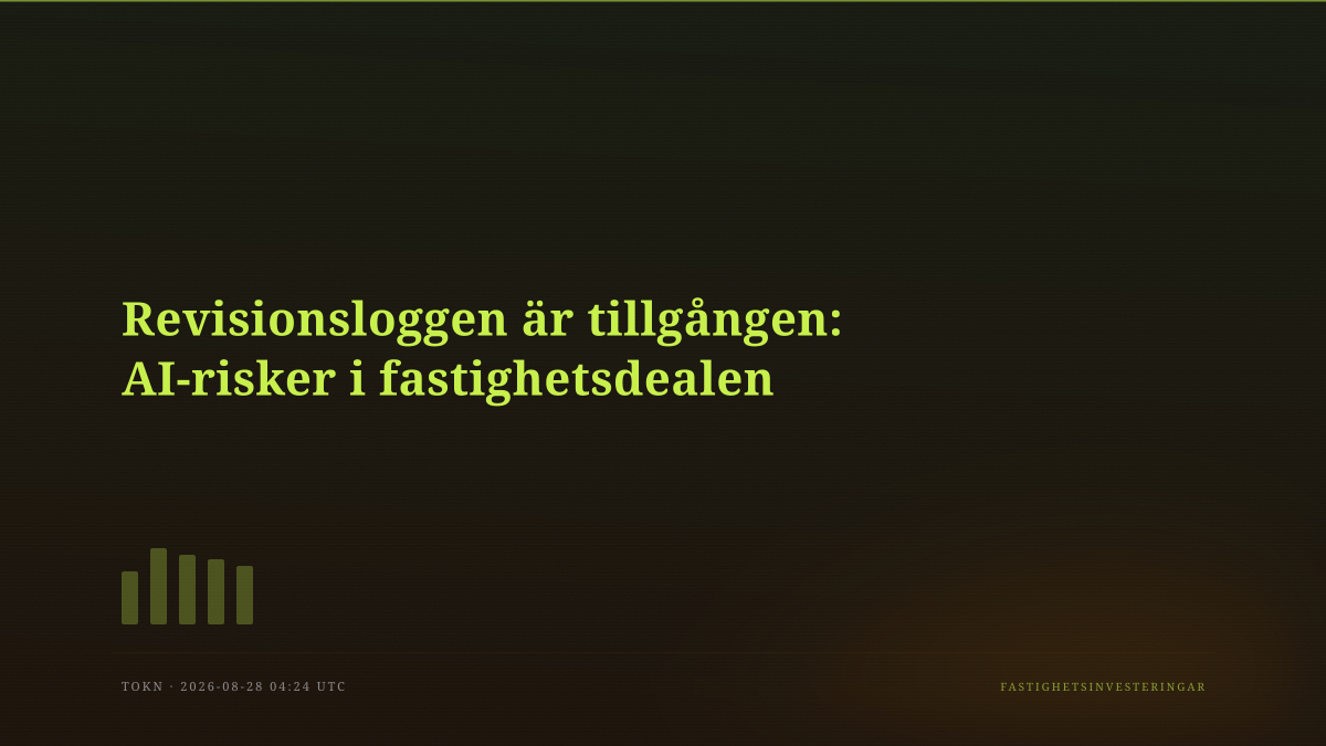 Revisionsloggen är tillgången: AI-risker i fastighetsdealen