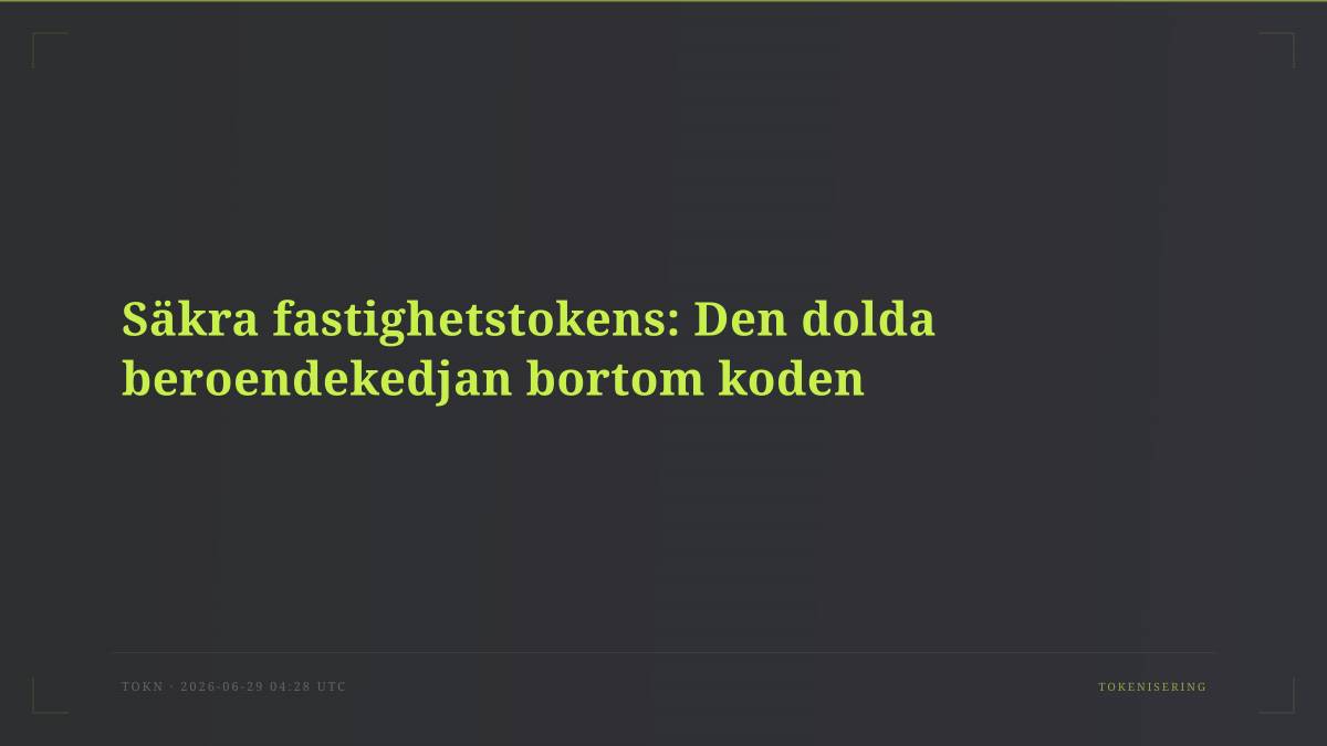 Säkra fastighetstokens: Den dolda beroendekedjan bortom koden