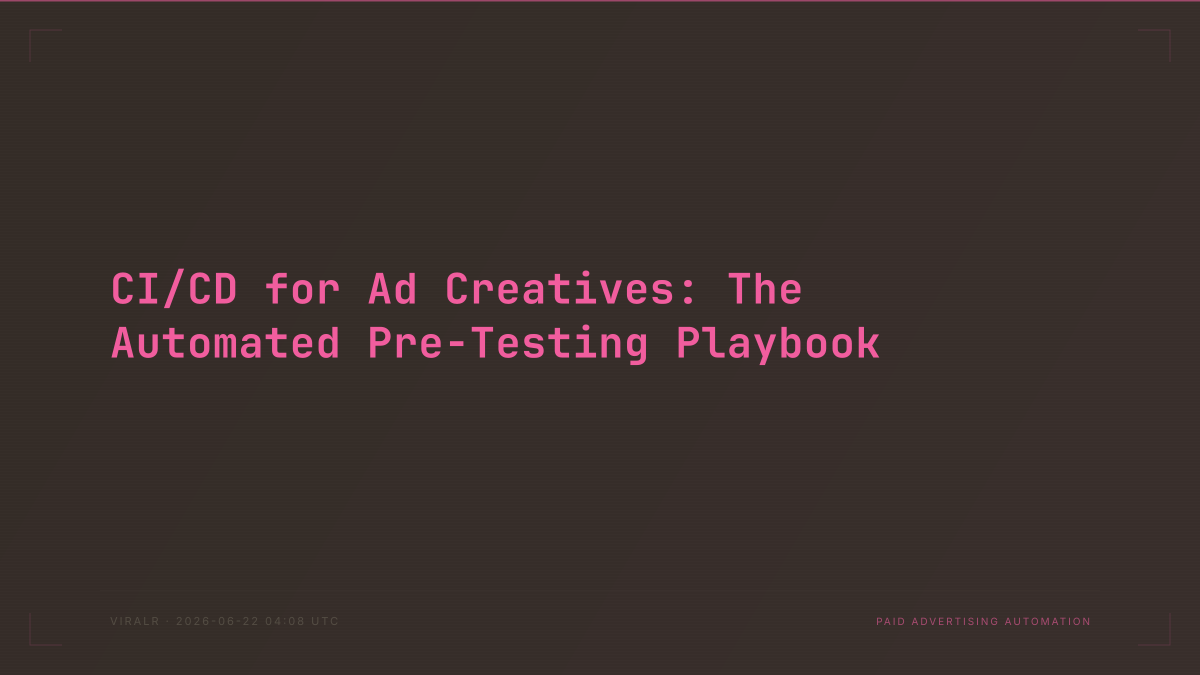CI/CD for Ad Creatives: The Automated Pre-Testing Playbook