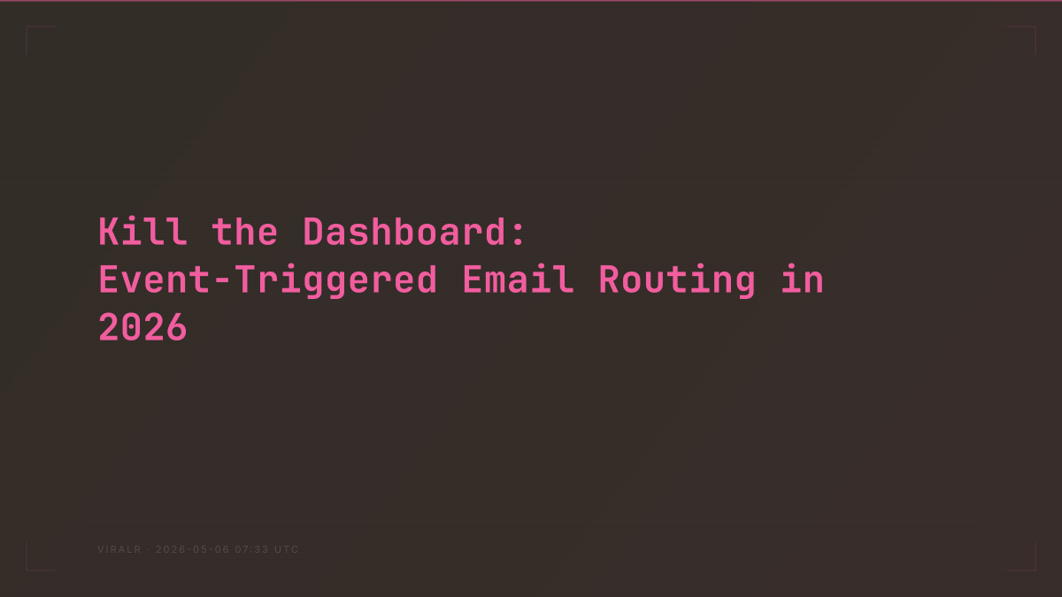 Kill the Dashboard: Event-Triggered Email Routing in 2026
