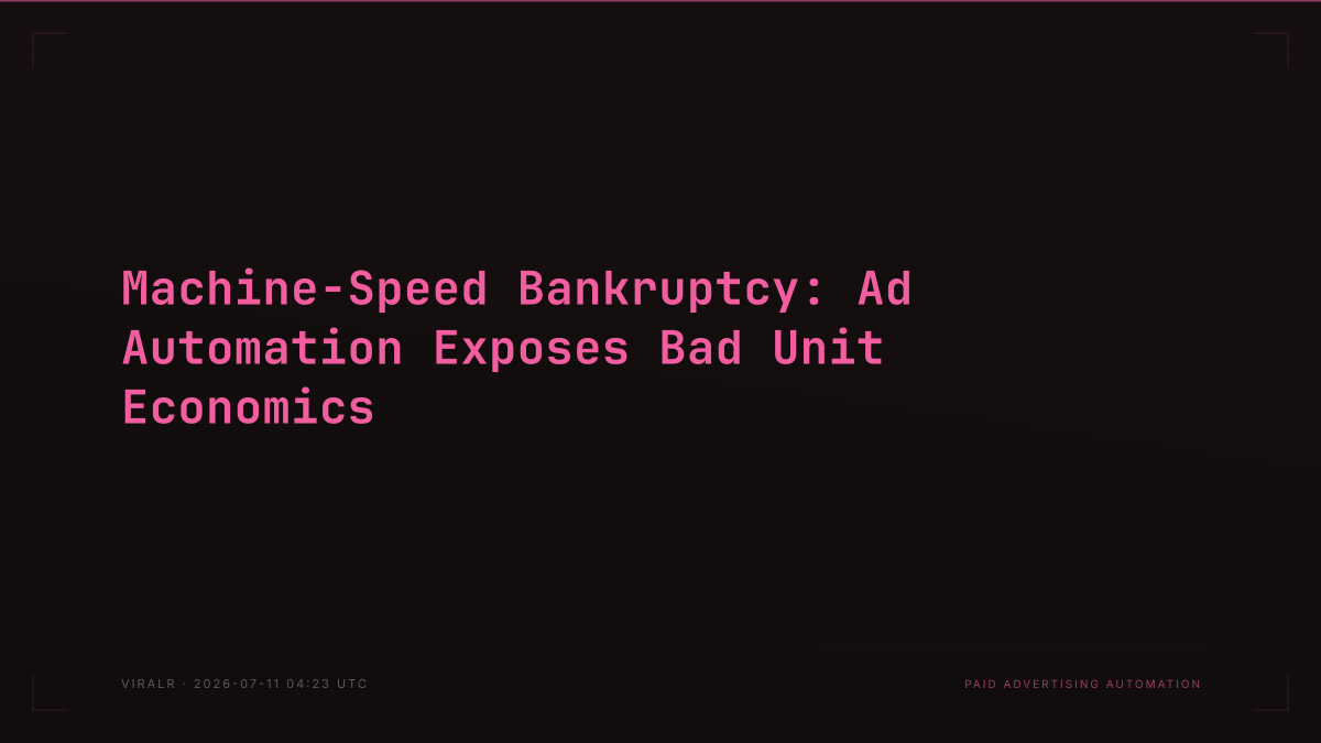 Machine-Speed Bankruptcy: Ad Automation Exposes Bad Unit Economics