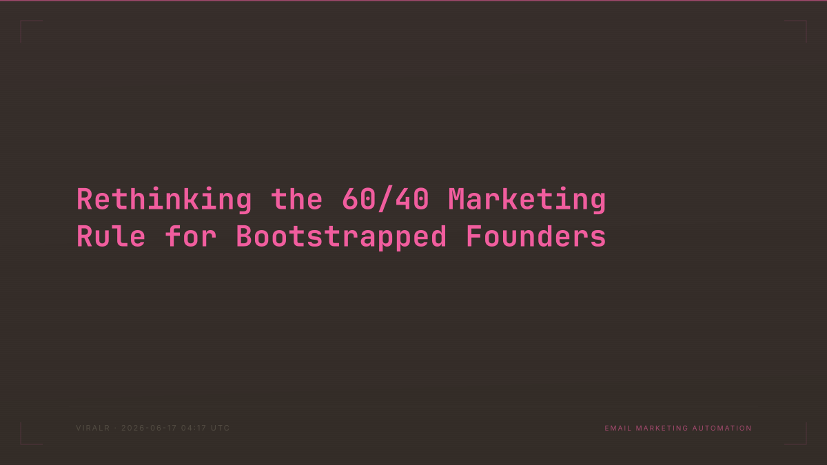 Rethinking the 60/40 Marketing Rule for Bootstrapped Founders