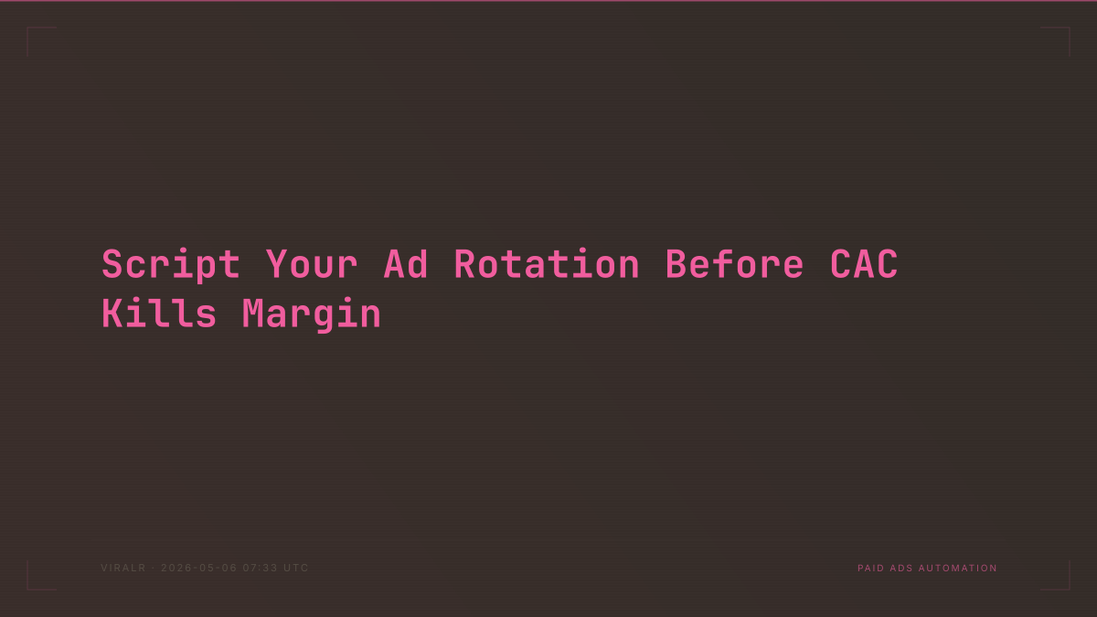 Script Your Ad Rotation Before CAC Kills Margin