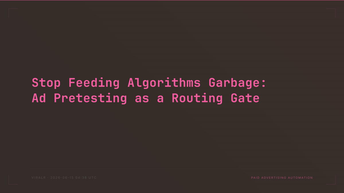 Stop Feeding Algorithms Garbage: Ad Pretesting as a Routing Gate