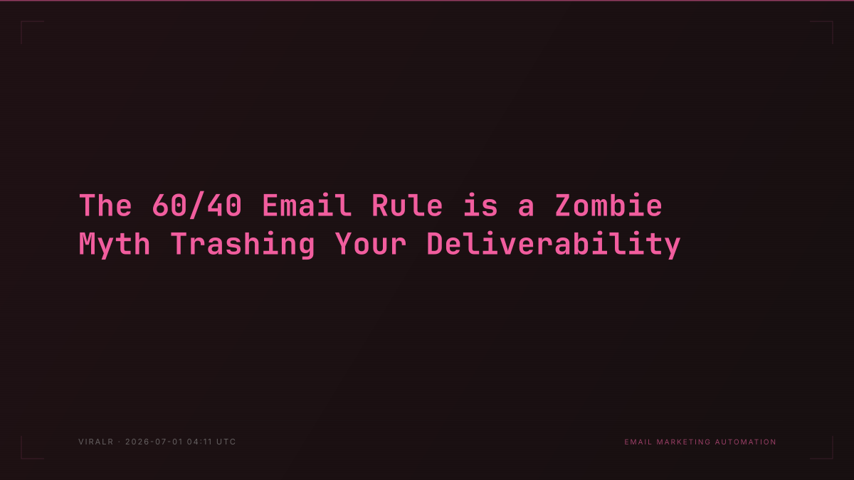 The 60/40 Email Rule is a Zombie Myth Trashing Your Deliverability