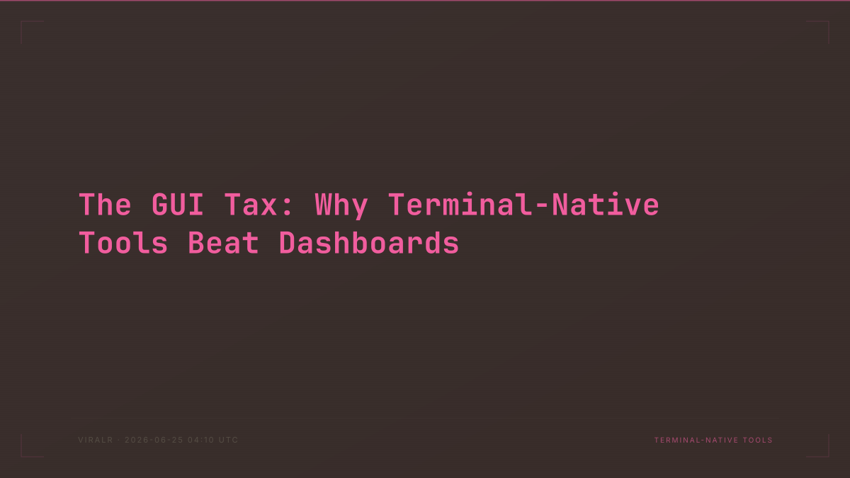 The GUI Tax: Why Terminal-Native Tools Beat Dashboards