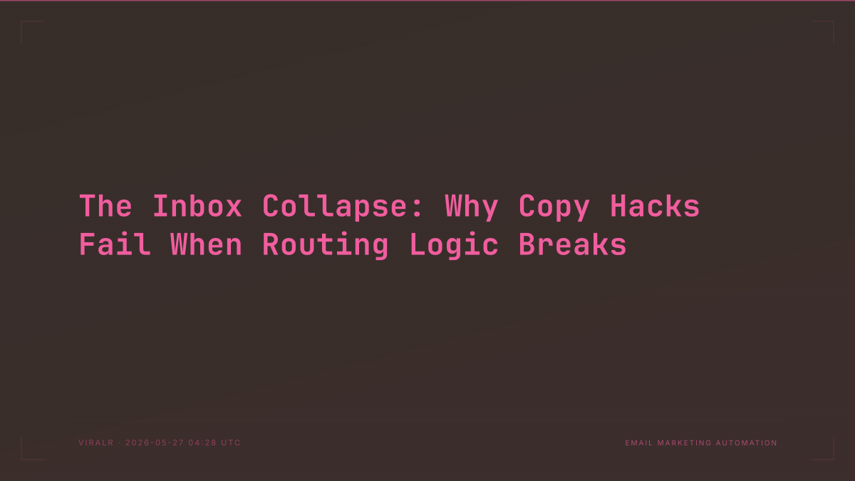 The Inbox Collapse: Why Copy Hacks Fail When Routing Logic Breaks