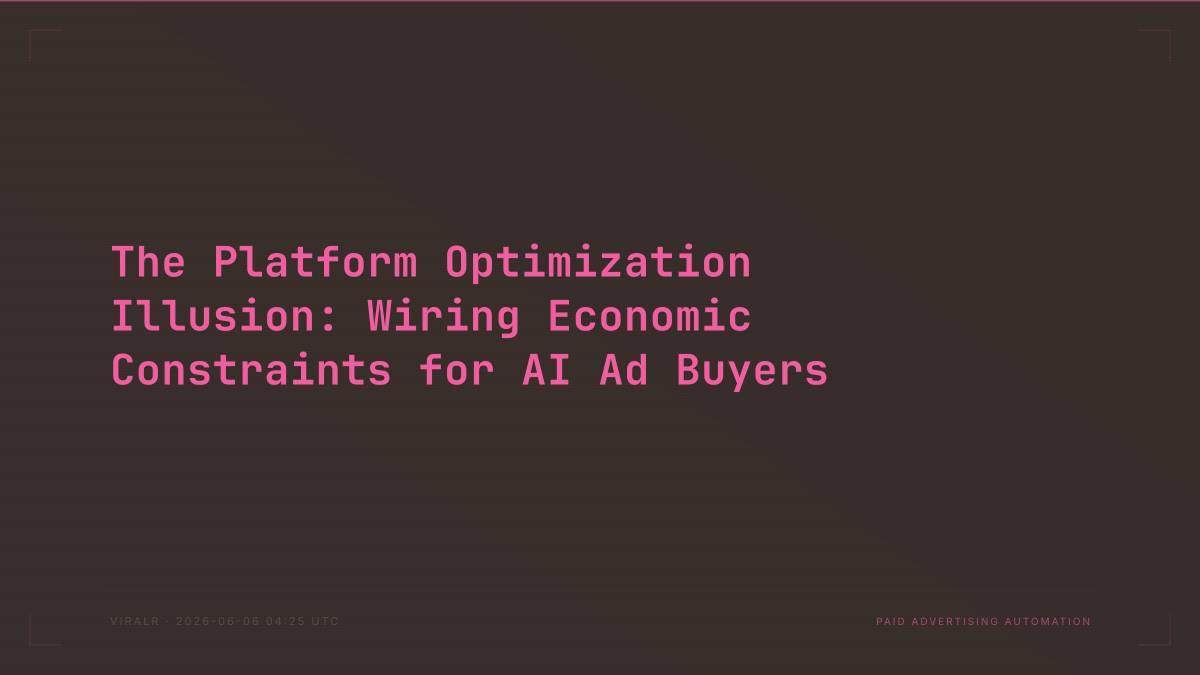The Platform Optimization Illusion: Wiring Economic Constraints for AI Ad Buyers