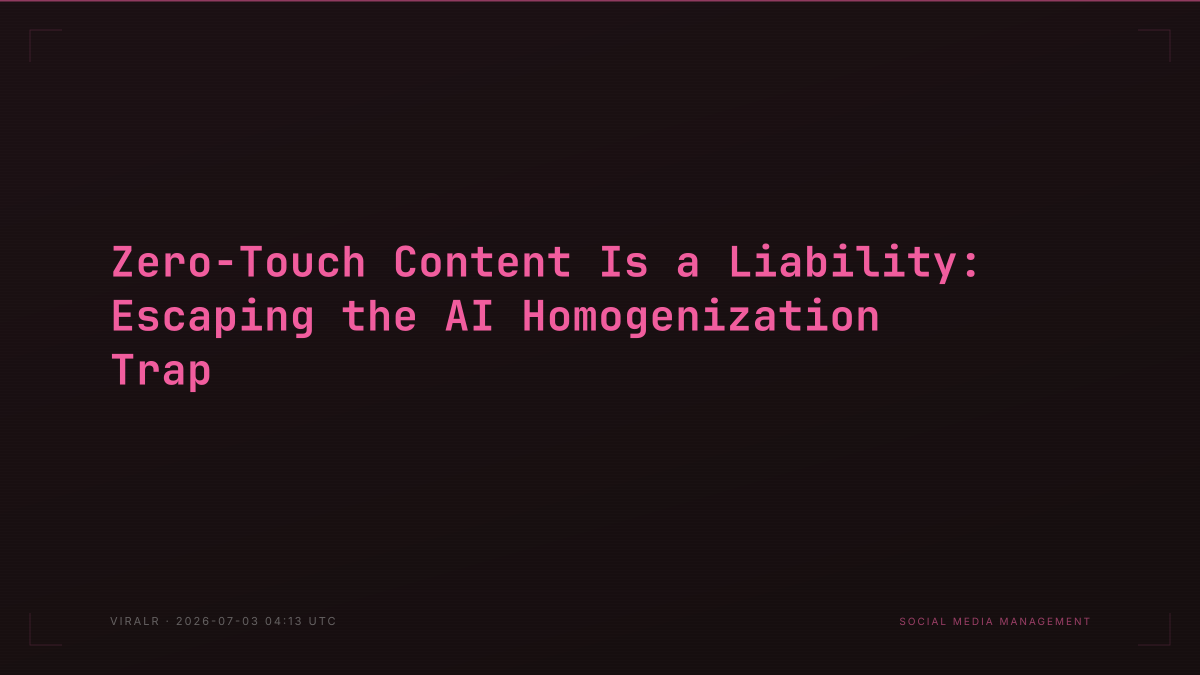 Zero-Touch Content Is a Liability: Escaping the AI Homogenization Trap
